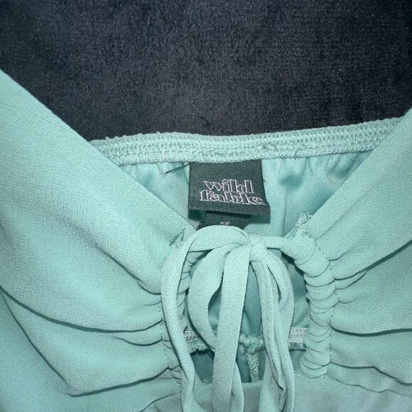 Women's WILD FABLE High Low Hem Cottagecore lined Dress XS mint green Fairy - Picture 3 of 5